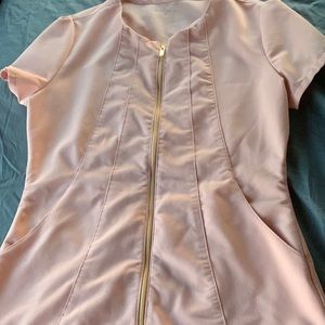 Jaanuu blushing pink scrub top S